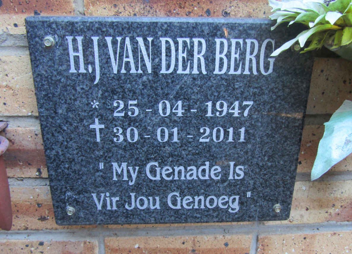 BERG H.J., van der 1947-2011