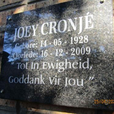 CRONJE Joey 1928-2009