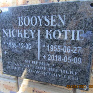 BOOYSEN Nicky 1958- &amp; Kotie 1955-2018