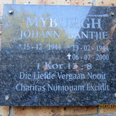 MYBURGH Johann 1944- &amp; Santjie 1944-2000