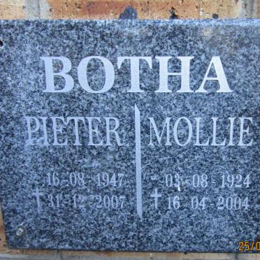 BOTHA Pieter 1947-2007 &amp; Mollie 1924-2004