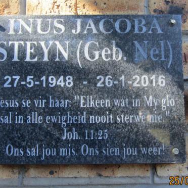 STEYN Inus Jacoba nee NEL 1948-2016