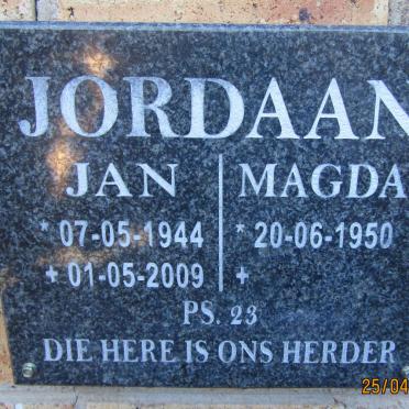 JORDAAN Jan 1944-2009 &amp; Magda 1950-