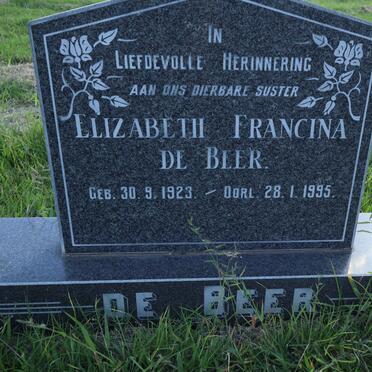 BEER Elizabeth Francina, de 1923-1995