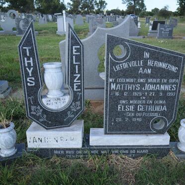BERG Matthys Johannes, van den 1925-1993 &amp; Elsie Getruida DU PLESSIS 1940-