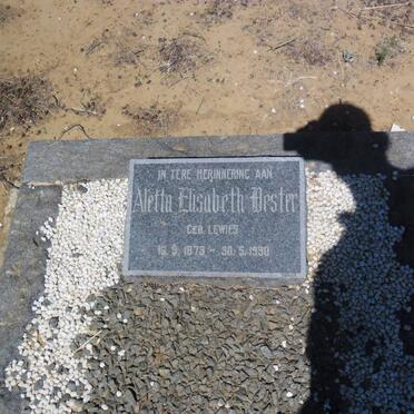 BESTER Aletta Elisabeth nee LEWIES 1879-1950