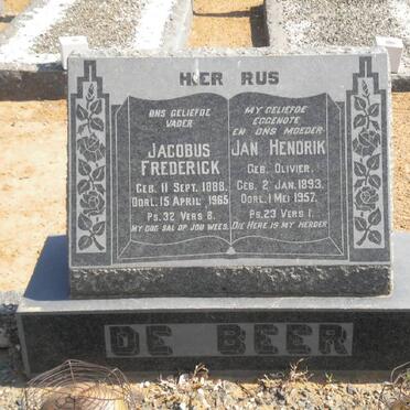 BEER Jacobus Frederick, de 1888-1956 &amp; Jan Hendrik OLIVIER 1893-1957