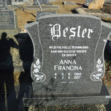 BESTER Anna Francina 1909-1997