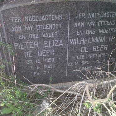 BEER Pieter Eliza, de 1890-1969 &amp; Wilhelmina H.? nee PRETORIUS 1889-1960