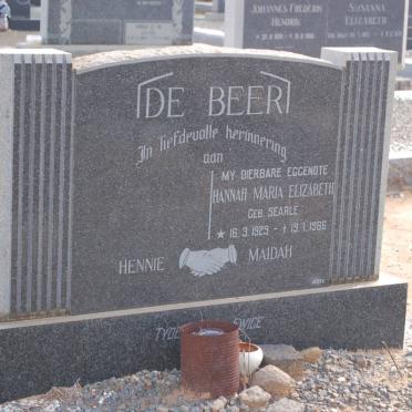 BEER Hannah Maria Elizabeth, de SEARLE 1929-1966