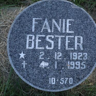 BESTER Fanie 1923-1995 &amp; Miems 1945-2000