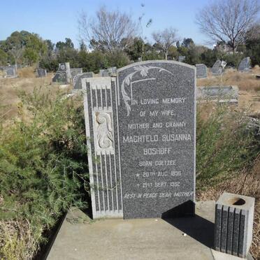 BOSHOFF Machteld Susanna geb COETZEE 1896-1962