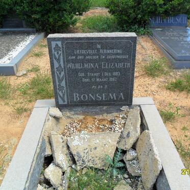 BONSEMA Wilhelmina Elizabeth nee STAADT 1883-1967