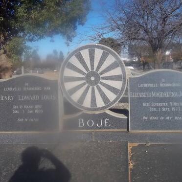 BOJE Henry Edward Louis 1892-1969 &amp; Elizabeth Magdalena Johanna SEVENSTER 1893-1973