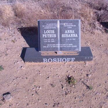 BOSHOFF Louis Petrus 1941-2002 &amp; Anna Susanna 194?