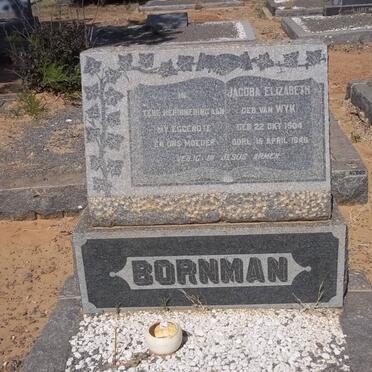 BORNMAN Jacoba Elizabeth nee VAN WYK 1904-1949