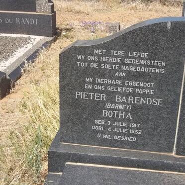 BOTHA Pieter Barendse 1917-1952 &amp; Johanna Margaretha 1920-2008