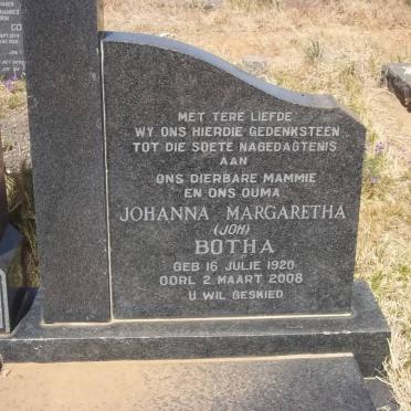 BOTHA Johanna Margaretha 1920-2008