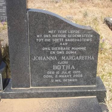 BOTHA Johanna Margaretha 1920-2008