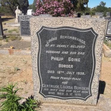 BORDER Phillip Going -1938 &amp; Gertrude Louisa -1970