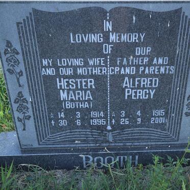 BOOTH Alfred Percy 1915-2001 &amp; Hester Maria BOTHA 1914-1995