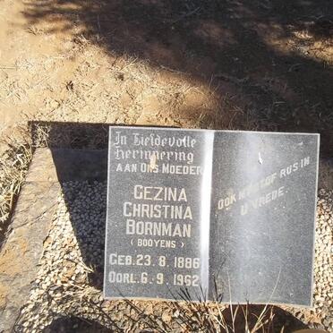 BORNMAN Gezina Christina nee BOOYENS 1886-1962