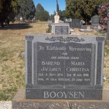 BOOYSEN Barend Jacobus 1876-1938 &amp; Maria Christina 1880-1954