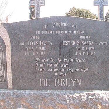 BRUYN Louis Hosea, de 1875-1954 &amp; Hester Susanna VENTER 1879-1946