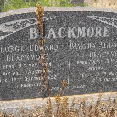 BLACKMORE George Edward 1874-1952 &amp; Martha Alida Louisa 1877-1968