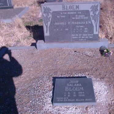 BLOEM Johannes H. 1952- &amp; Magdalena H.M. FOURIE 1951-1978 :: BLOEM Joan Salama 1954-1988