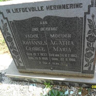 BLIGNAUT Johannes George 1877-1959 &amp; Agatha Maria VAN ZYL 1883-1966