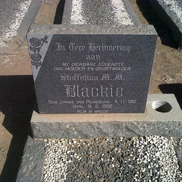 BLACKIE Stoffelina M.M. nee JANSE VAN RENSBURG 1910-1962