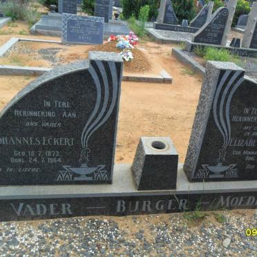 BURGER Johannes Eckert 1873-1964 &amp; Elizabeth Martha MINNAAR 1882-1962