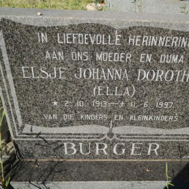 BURGER Elsje Johanna Dorothea 1913-1997