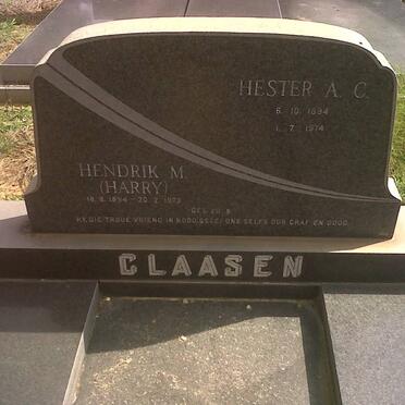 CLAASEN Hendrik M. 1894-1973 &amp; Hester A.C. 1894-1974