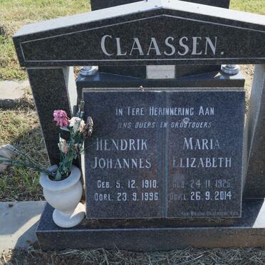 CLAASSEN Hendrik Johannes 1910-1996 &amp; Maria Elizabeth 1925-2014