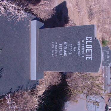 CLOETE Gerrit Nicolaas Petrus 1901-1976