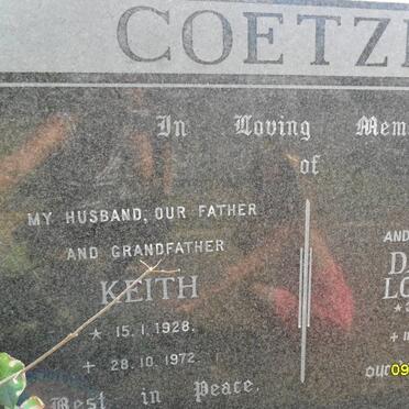 COETZEE Keith 1928-1972 &amp; Daphne Lorraine 1930-1984