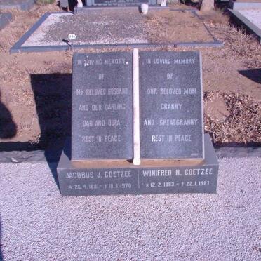 COETZEE Jacobus J. 1891-1970 &amp; Winifred H. 1893-1987