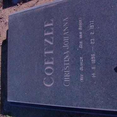 COETZEE Christina Johanna nee OLIVIER geb VAN BOSCH 1896-1977