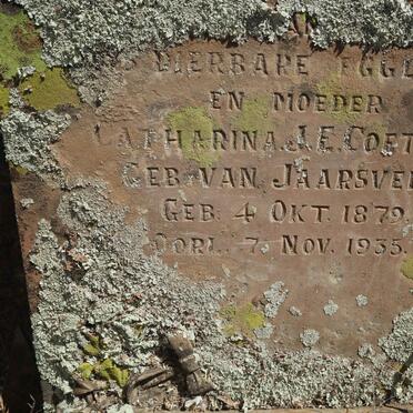 COETZEE Catharina J.E. nee VAN JAARSVELD 1879-1935