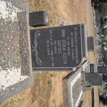 COETZEE Anna Cecilia Aletta nee VENTER 1912-1961