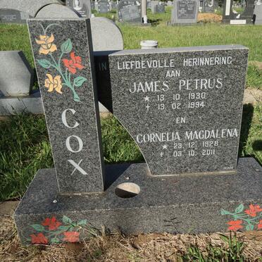 COX James Petrus 1930-1994 &amp; Cornelia Magdalena 1928-2011