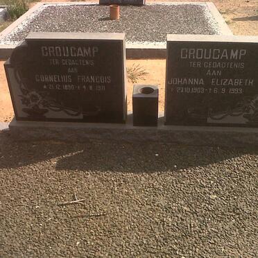 CROUCAMP Cornelius Francois 1890-1971 &amp; Johanna Elizabeth 1903-1993