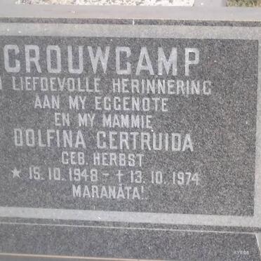 CROUWCAMP Dolfina Gertruida nee HERBST 1948-1974
