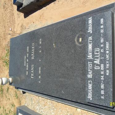 D'ALLEU Johannes Baptist 1917-1986 &amp; Antoinnetta Johanna 1917-2001 :: D'ALLEU Frans 1949-1972