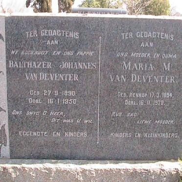 DEVENTER Balthazer Johannes, van 1890-1950 &amp; Maria M. HENNOP 1894-1970