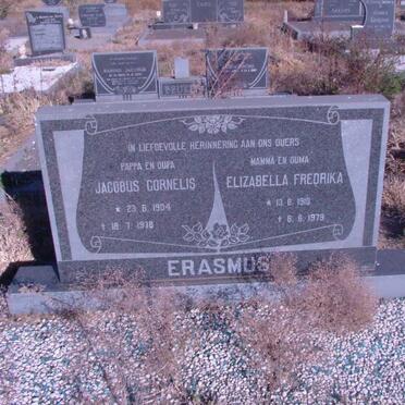 ERASMUS Jacobus Cornelis 1904-1978 &amp; Elizabella Fredrika 1910-1979