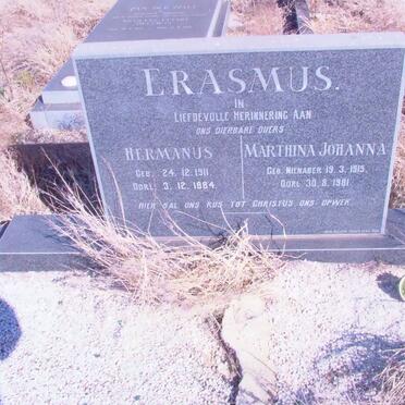 ERASMUS Hermanus 1911-1984 &amp; Marthina Johanna NIENABER 1915-1981