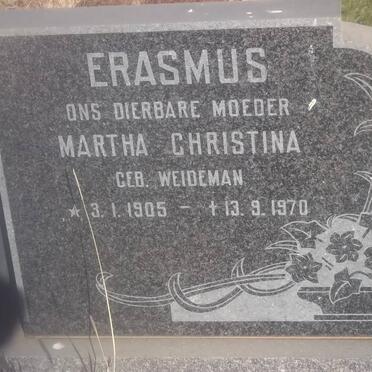 ERASMUS Martha Christina nee WEIDEMAN 1905-1970